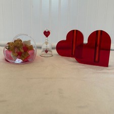 Unbranded Vintage Valentine Decor Bundle Red Excellent Heart Vases Bell Box