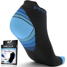 Physix Gear Stamina Low Cut Compression Socks  2 Pair L/XL White/Black 3 Boxes