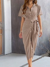ladies full pattern maxi dress with belt