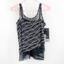 Miraclesuit Tankini Top Size 8 Linked In Mirage NWT Underwire Black Multi Swim