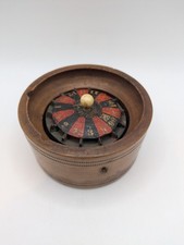 Petite roulette de jeu ancienne en bois – Jeu de hasard de table – Fin XIXe – Ø
