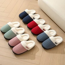 Unisex Fashionable Home Slippers Thick-Soled Protective Warm Cotton Slippers