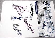 SPURS MENU 2011/12 VERSES QPR SIGNED BY PAUL ALLEN JONES HOWELLS & BAKER