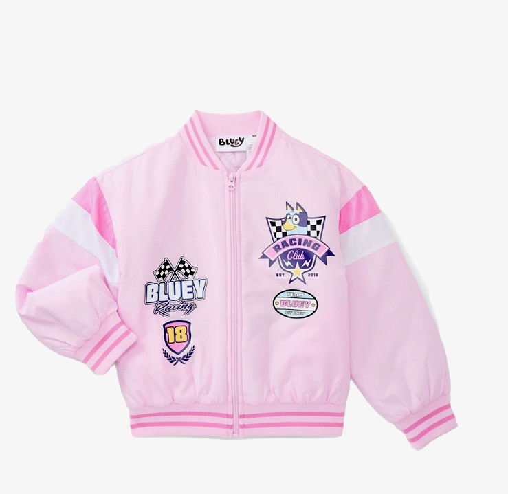Bluey Pink Girls Bomber Jacket Size Medium NWT