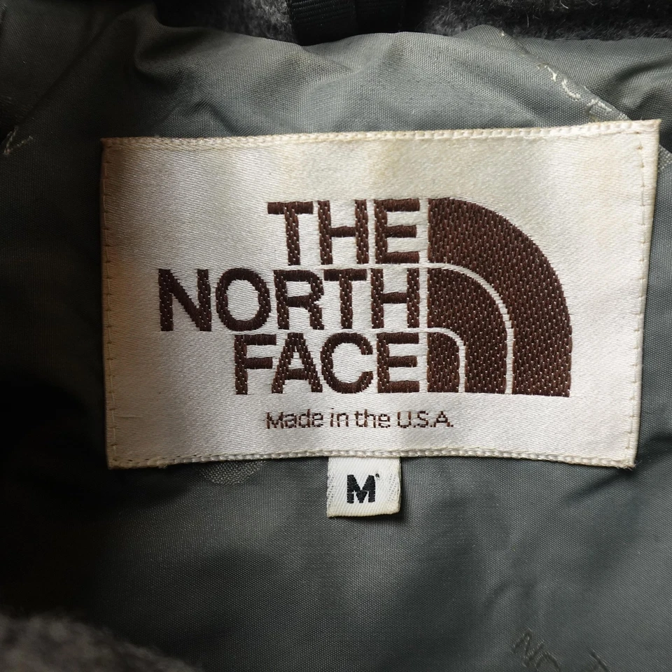 VTG North Face Jacket Mens M Gray Wool Bomber Coat Full Zip Outdoors USA 90s - Image 4 of 4