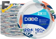 Disposable Paper Plates Recyclable Everyday Plates Dinner Size 10" Bulk 204 Pack