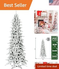 Elegant 7.5-Ft Slim Mountain Pine Christmas Tree - Unlit, Realistic  Foldable