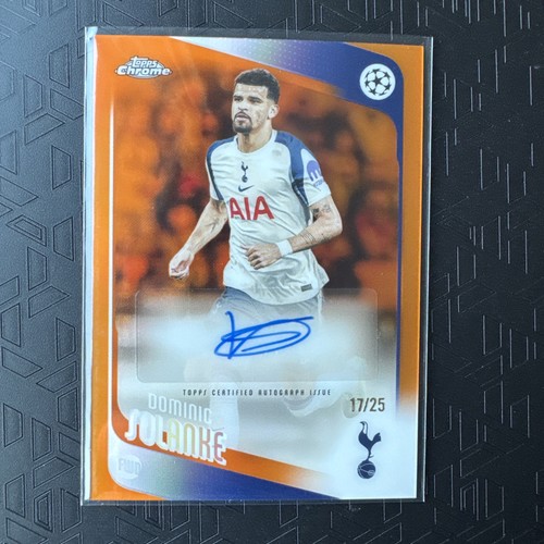 2025-26 Topps Chrome UEFA UCC Dominic Solanke Orange Auto 17/25 Tottenham