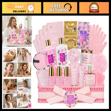 32 Pcs Rose Bath  Body Gift Basket for Women, Spa Pampering Set, Self-Care Kit