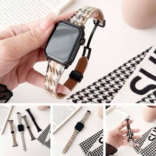 For Apple Watch Series 10 9 8 7 6 5 4 Ultra Check Pattern Strap Magnetic Clasp