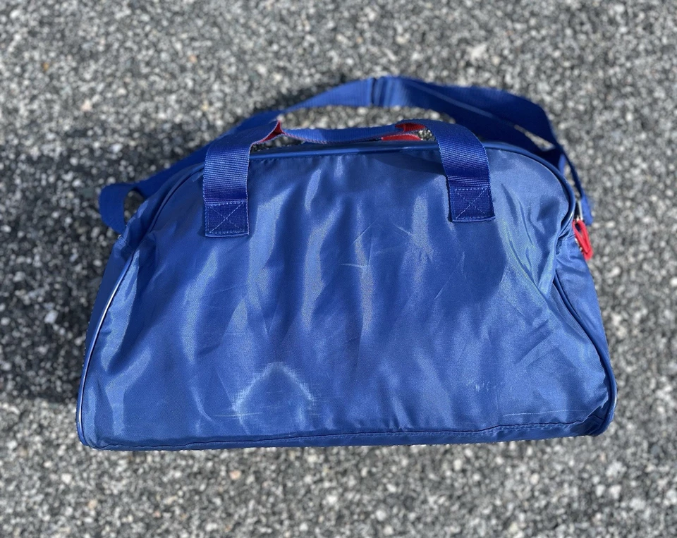 Винтажная спортивная сумка Wilson Sports Gear синяя 22 дюйма спортивная дорожная сумка с короткими ручками на красной молнии - Изображение 3 из 4