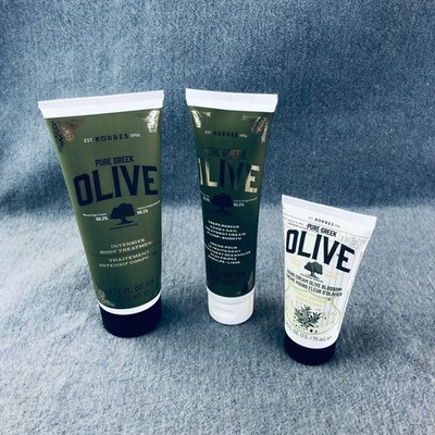 KORRES Pure Greek Olive Hand, Nail & Body Treatment Trio~ New Seal