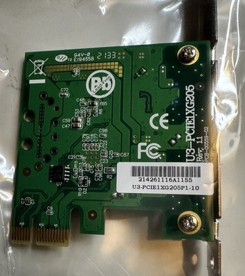 U3-PCIE1XG205 PCI Express x1 USB 3.0 Port Expansion Card 1 Port NEW - SEALED