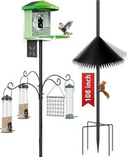 Bird Feeder Pole, 108 inch Bird Feeder Stand Station with Squirrel Proof Baff...