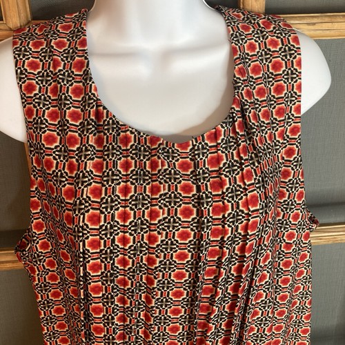Perceptions N.Y. Women’s XL Sleeveless Geometric Print Stretch Dress Red Black - Picture 10 of 13