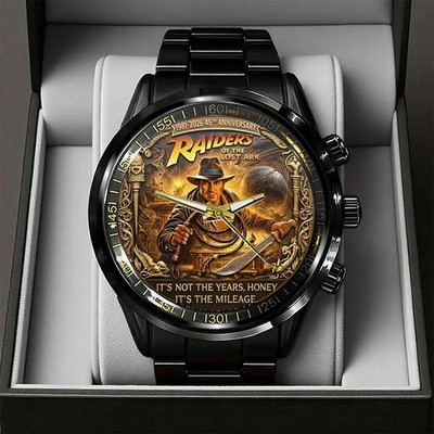 Indiana Jones Raiders of the Lost Ark 45th Anniversary Black Stainless Steel Wat