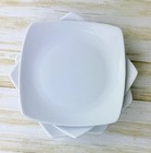 B. Smith With Style Dessert Plates PTS International Set of 4 White Square Solid