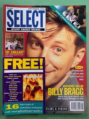 SELECT Sept-1991 BILLY BRAGG Mock Turtles The Farm Guns n Roses Ride Stranglers