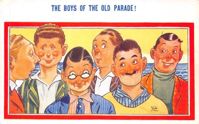 Großbritannien und Ausland Comic Postkarte Jungen Parade gut plus