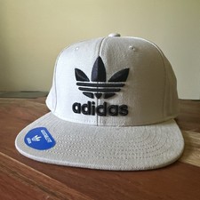 Adidas Flatbill Trefoil Khaki Hat OSFM Snapback Embroidered Logo