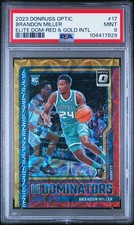 2023-24 Panini Donruss Optic - Elite Dominators Brandon Miller #17 Gold/Red /99