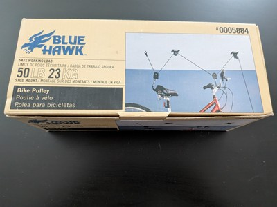 #ad #ad BLUE HAWK BIKE PULLEY FOR 1 BIKE Stud Mount 50 LB 5884 NEW $11.50