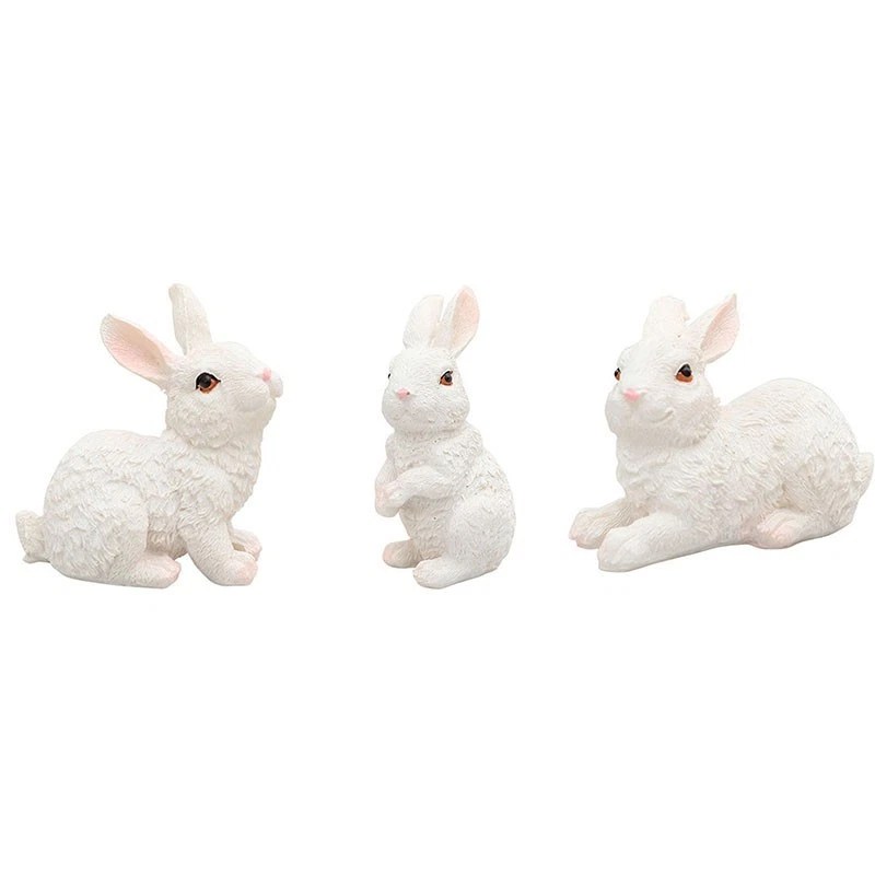 Festive Easter Rabbit Decorations for Table and Garden 9x4x5cm 6x8x4cm - Image 3 of 4