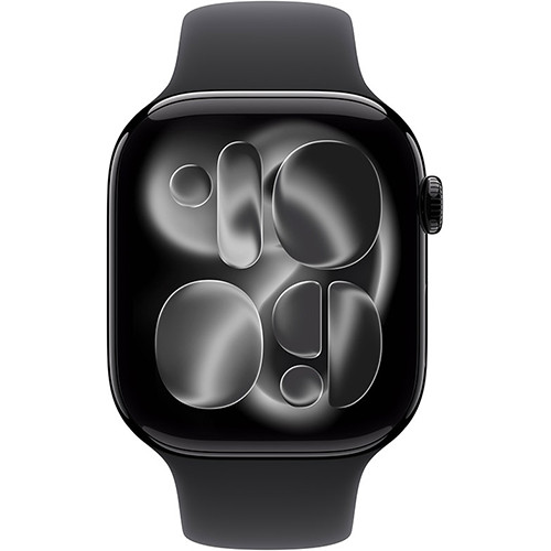 Apple Watch Series 11 GPS 46mm Jet Black Aluminum Case Sport Band S/M - Black EU