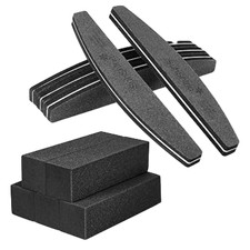 10 Pieces Nail Files and Buffer Block Set,100/180 Grit Emery Boards Black