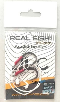 ASSIST HOOK PER JLC REAL FISH 160 MM AMI BKK ARTIFICIALI SILICONE PESCA BLACK