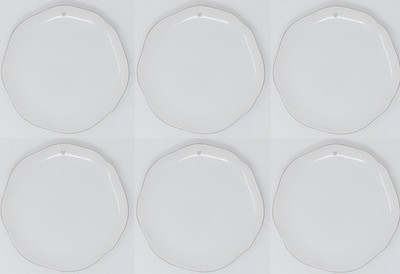 6x Frühstücksteller KLEINES HERZ weiß grau D. 23cm Keramik Bastion Collections