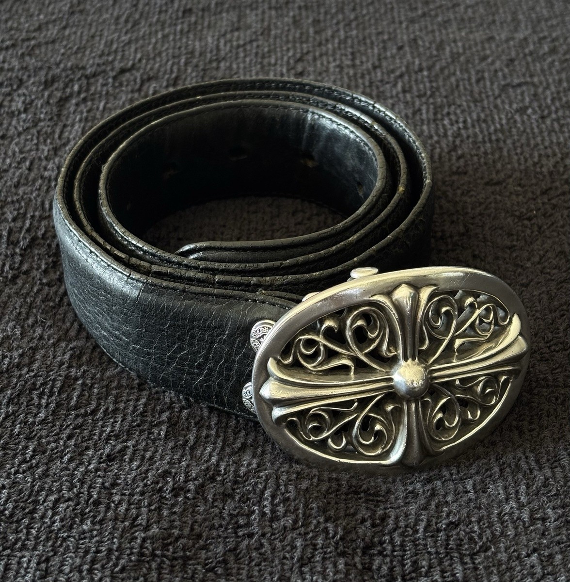Chrome Hearts Oval Cross Belt Leather Size 30 | eBay