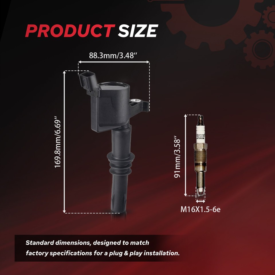 8 Ignition Coil & 8 Motorcraft Spark Plug for Ford F-150 Expedition 5 ...