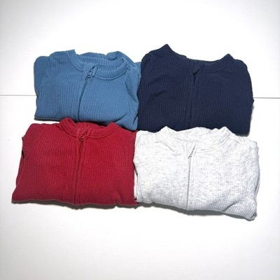 Old Navy Baby Ribbed Footed Sleepers 0-3M 2-Way Zip Pajamas Lot of 4