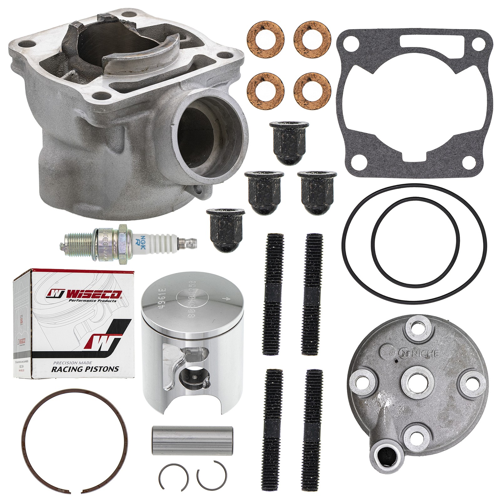 NICHE Cylinder Head Piston Gasket Spark Plug Kit Yamaha YZ85 90116-08394-00