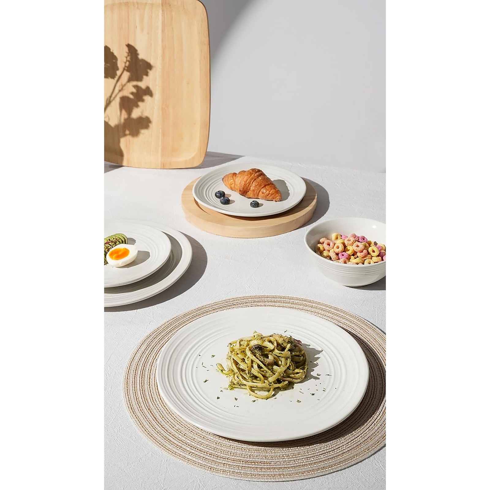 6 Dinner Plates 10.25" Reactive Glaze Speckled Hand-made Ceramic Plates