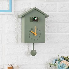 Cuckoo Wall Clock Modern Quartz Hanging Watch Bird Tweeting Sound Office Home
