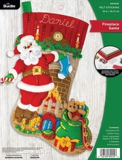 DIY Fireplace Santa Toys Chimney Bear Christmas Eve Felt Stocking Kit