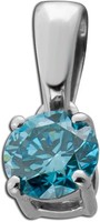 SolitäR AnhäNger Platin 950 Blauer Natur Diamant 0.25Ct