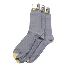 New Vintage Men's Socks Gray Gold Toe Cotton Nylon Sock Size 10-13