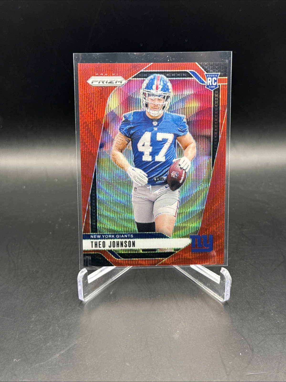 2024 Panini Prizm Rookies Red Wave Prizm /149 Theo Johnson #390 Rookie RC