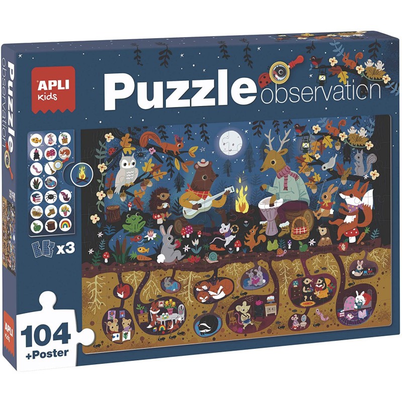 Puzzle enfant foret Apli Kids 104 pieces pour eloigner les ecrans