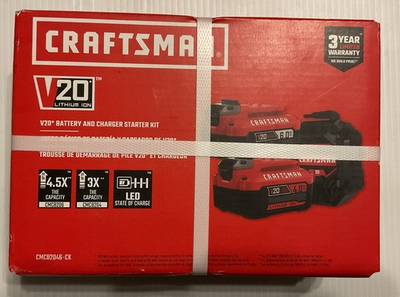 #ad Craftsman V20 Battery and Charger Starter Kit 6.0 AH 4AH CMCB2046 CK $94.00