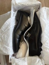 Versace Collection Spazzolato Men’s 42 US 9 Black Patent Leather Loafer Shoes.