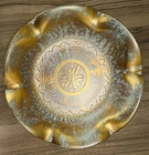 vintage Stangl pottery bowl, specifically featuring the "Antique Gold"  Blue