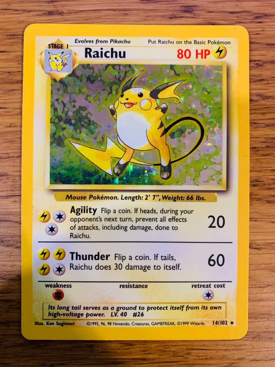 Raichu (14/102) Holo Base Set Pokemon Card! FAST & FREE P&P! | eBay