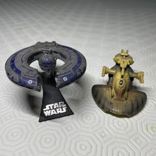 Star Wars Titanium Trade Federation Battleship & AAT, lose, ex Display.