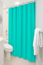 Turquoise Magnetized Shower Curtain Liner 70" x 72"  Teal