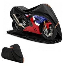 Full Enclosed Motorcycle Cover Waterproof,Heavy 86" W x 32" D x 49" H Black
