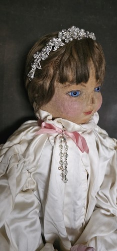 Antique Vintage Velveteen Original Chad Valley Hygienic Toys Glass Eyed Doll 30i - Picture 24 of 24